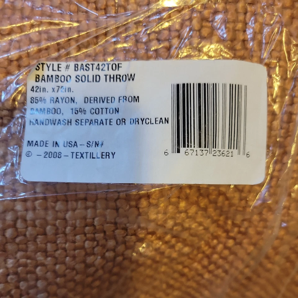 Tejedores Textiles EE. UU. Tejedor a Mano Lanzar Pimentón Naranja con Etiquetas  Foto 2 de 4