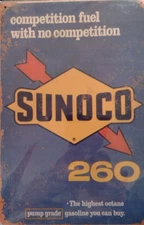 Sunoco Iconic 260 Distressed Look 8x12 Aluminum Sign