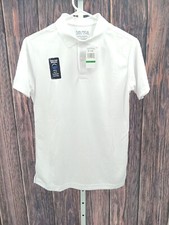 Nautica Boys School Uniform Polo White L 14/16 Short Sleeve style N881685Q 9-AA8