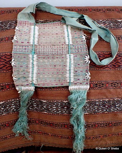 Hill Tribe Bag Handwoven Silver Thread Tassel Jobs Tears Seed Embroidery Burma 3 - Picture 8 of 8