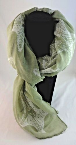 Chal rectángulo sarong bufanda de estrella de mar caqui verde playa - Imagen 2 de 9