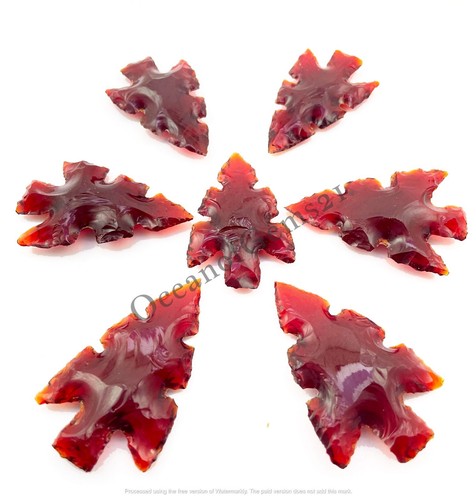 Manmade Red Garnet Double Cut Arrowhead Crystal, 4 Pieces Loose Gemstone - Picture 2 of 8