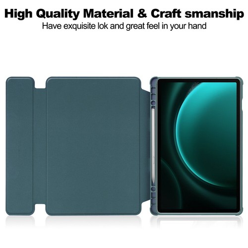 Tastatur PU Leder Smart Cover Hülle für Samsung Galaxy Tab S9 FE+ Tablet 12,4" - Bild 6 von 30