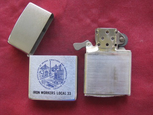 Zippo Feuerzeug 1972 Werbung für die Eisenarbeiter Local 33 - Bild 5 von 6