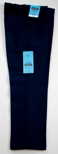 New Tagged M&S Slim Leg Plus Fit Navy School Trousers Age 5-6 Years Height 116cm New Tagged M&S Slim Leg Plus Fit Navy School Trousers Age 5-6 Years Height 116cm