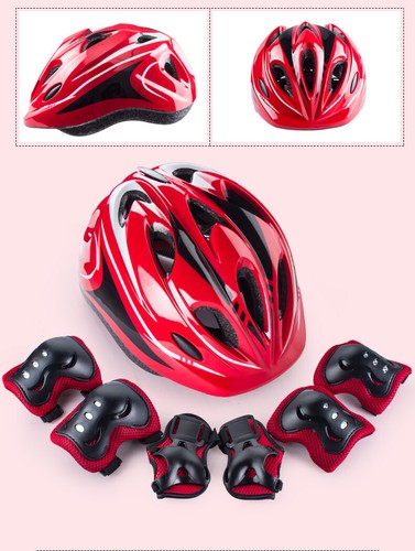 Kinderhelm und Knie Ellenbogen Handgelenkschutz Sport Schutzausrüstung für Radfahren Skaten  - Bild 11 von 36