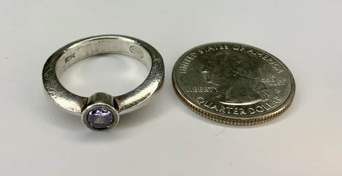 Fossil Sterling Silver Amethyst Ring Size 8 - Picture 10 of 10