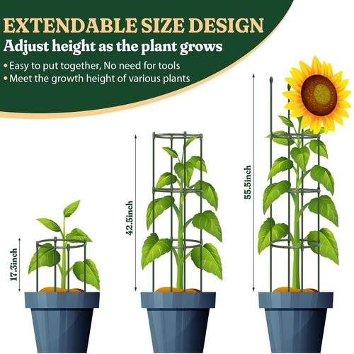 Garden Trellis Tomato Cage Tall Plant Support Climbing Vines Flowers Stands C... - Picture 3 of 8