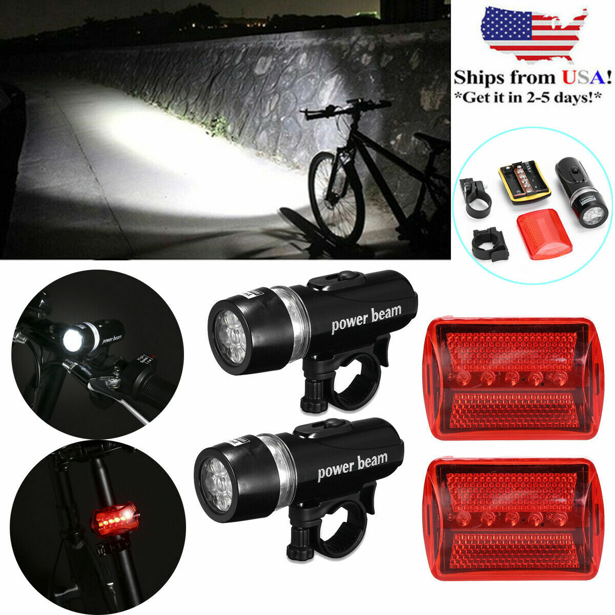 mountain bicycle tail safety warning lamp cycling bike rear reflector lightuO*fd