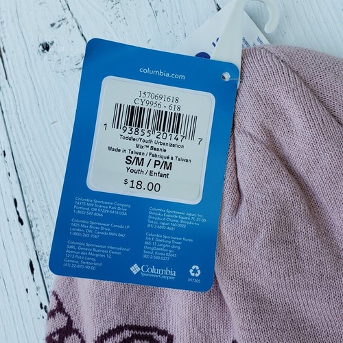 Columbia Toddler Youth Girls Pink Logo Beanie Hat Size S/M NEW - Picture 2 of 2