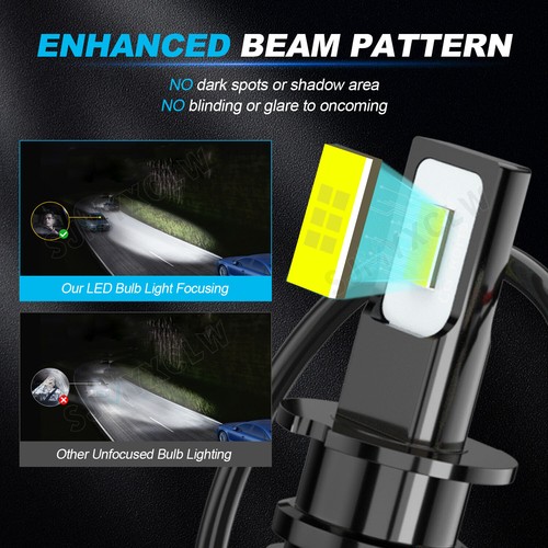 Combo 9005+9006+H3 LED Headlight and Fog Light Bulbs Kit High&Low Beam White - Picture 11 of 13