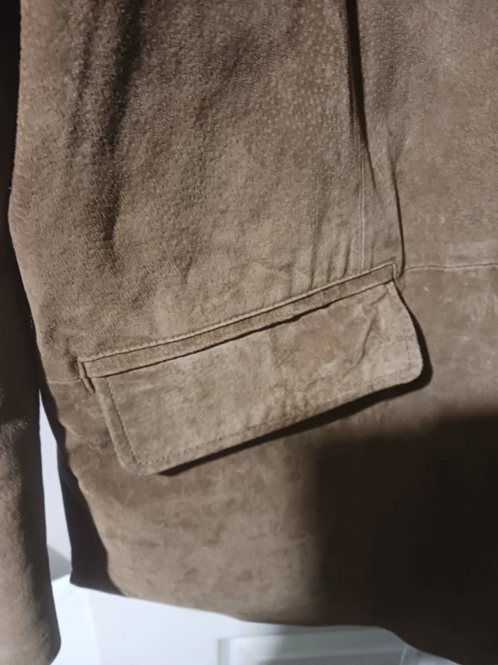 VINTAGE detail Mens Suede blazer Jacket UK 3XL ( 52-54 in ) tan Leather - Image 3 of 4