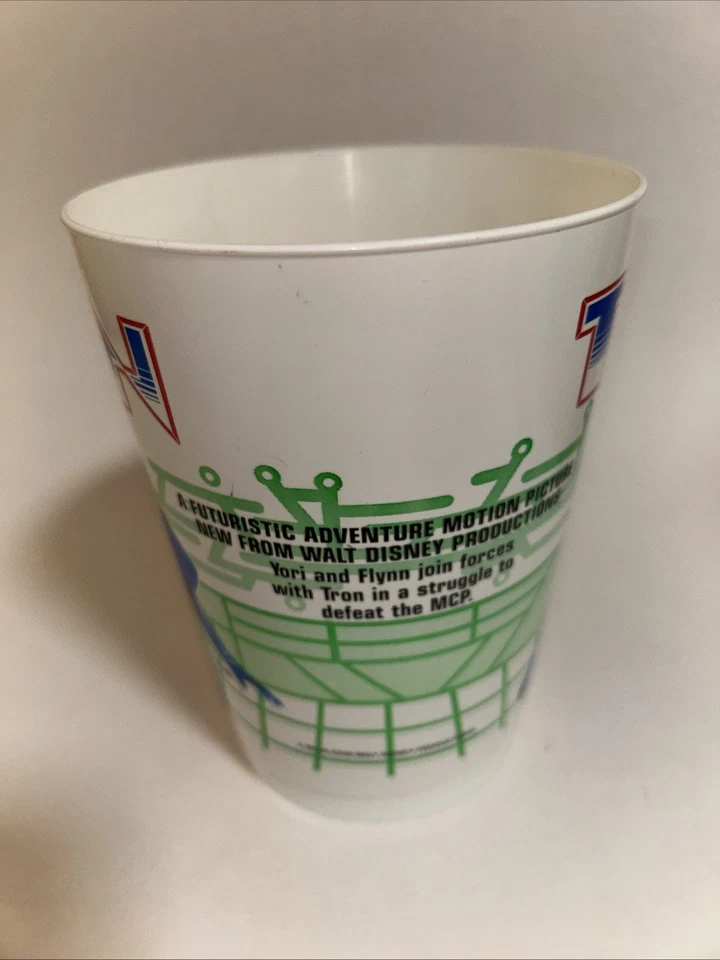 Taza de Coca Cola Vintage 1982 TRON Walt Disney (Ares Legacy) FLYNN YORI COKE Foto 3 de 4