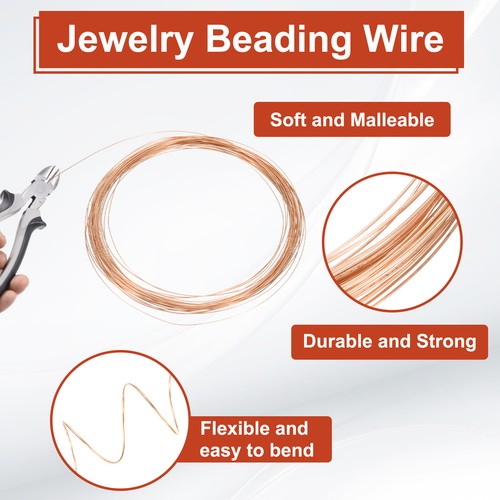 Alambre artesanal calibre 32 1 pieza para hacer joyas hágalo usted mismo (oro rosa) - Imagen 3 de 6