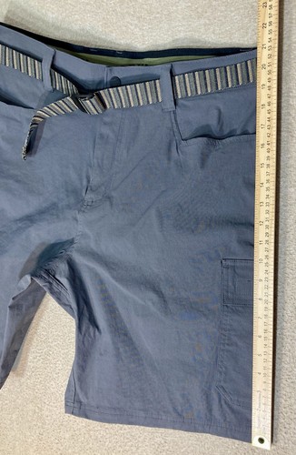 Orvis Tech Cargo Shorts Mens Size 36 Gray Belted Nylon Stretch Outdoor Hiking - Picture 7 of 14