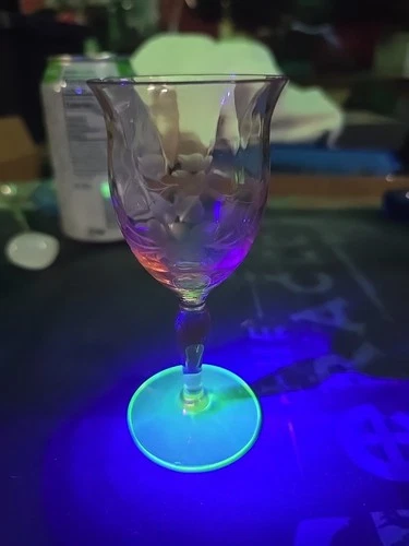 Watermelon Depression Stem Champagne Glass Uranium Green Pink