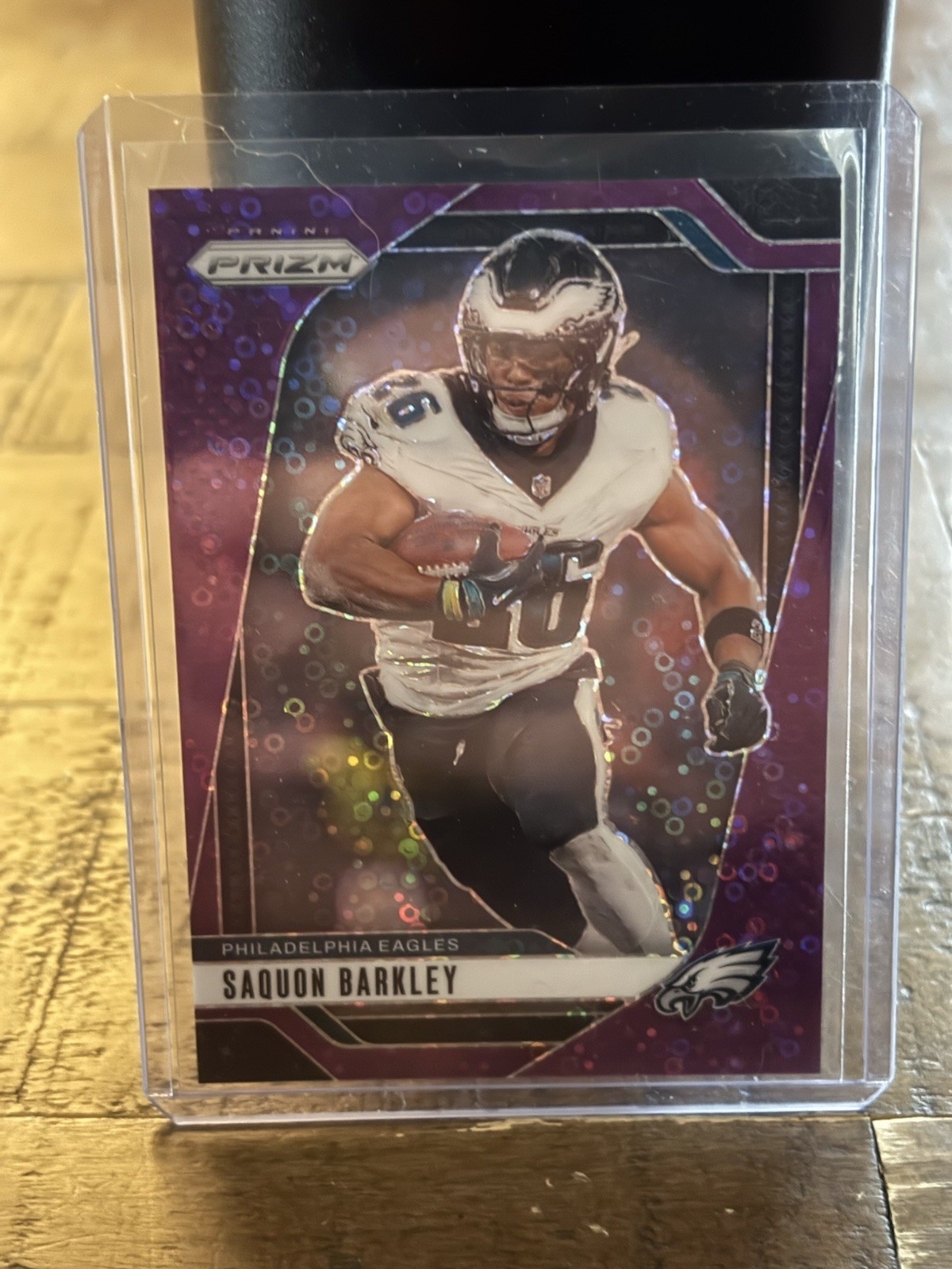 2024 Panini Prizm Football Saquon Barkley #232 No Huddle Purple Prizm /49