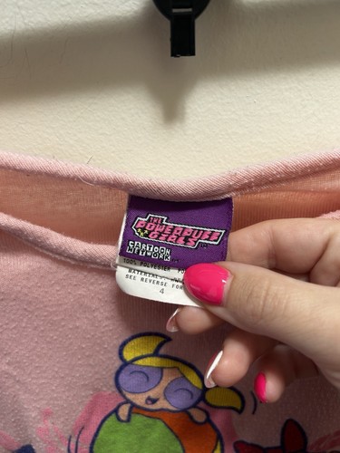 Vtg 2001 Powerpuff Girls Pink Tank Top Ruffle Hem Cartoon Network Size 4 Kids - Picture 2 of 7