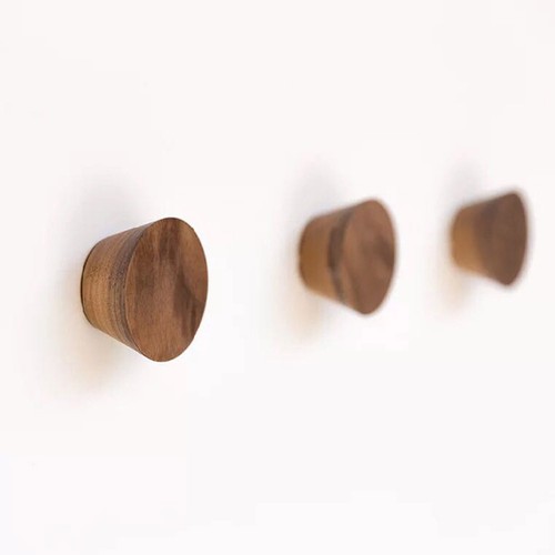 4 Pcs Wooden Cone Wall Hooks Solid Wood Decorative Coat Hat Hanger - Picture 6 of 12