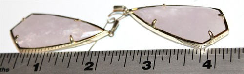 Lot#533 Flawless beautiful KENDRA SCOTT signed large rose quartz Earrings - Picture 2 of 2