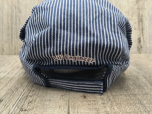 Vintage Zug Schaffner Mütze gestreift Lil' Ingenieur Kappe blau Hickory Streifen Kinder - Bild 4 von 7