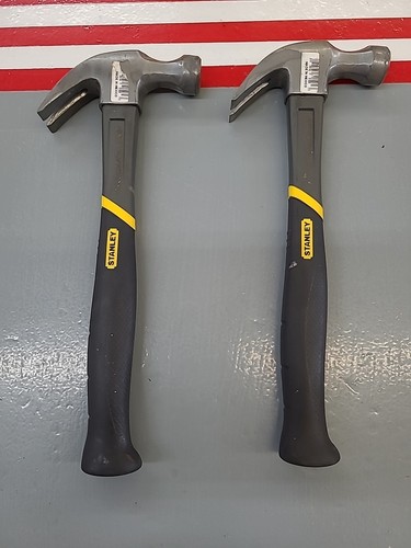 2 gebrauchte Stanley 16 Unzen Gebogener Klauenhammer 51-505 mit Graphitschaft & Gummigriff - Bild 4 von 9