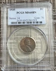 1935 Lincoln Cent Wheat 1c PCGS MS60BN