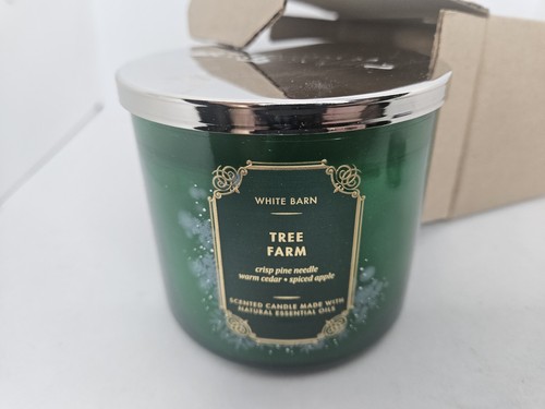 Bath & Body Works White Barn TREE FARM 3 Wick Jar Candle Christmas 14.5 oz New