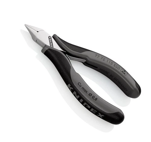 KNIPEX Elektronik-Seitenschneider ESD 115mm mit kleiner Facette, spitzer Mini-Ko