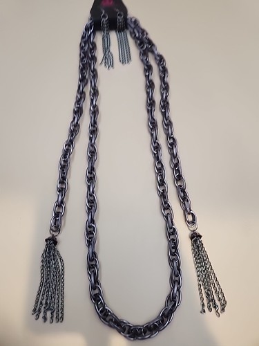 Conjunto de collar y pendiente envolvente de joyería Paparazzi níquel cepillado - Nuevo - Imagen 4 de 4