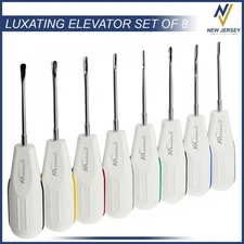8 PCS White Dental Root Elevators Oral Surgery PDL Luxating Tooth loosening