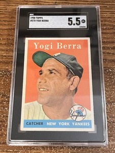 1958 TOPPS YOGI BERRA SGC 5.5 EX+ NEW YORK YANKEES # 370