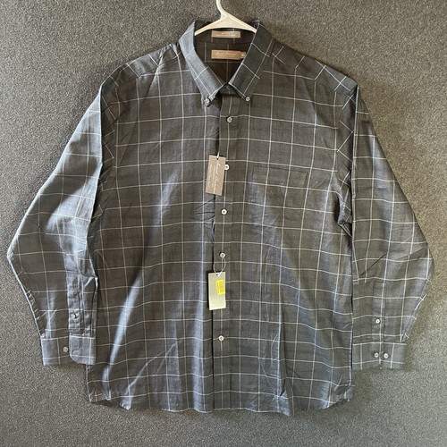 daniel cremieux men's new 100%cotton gray dress shirt men’s XL