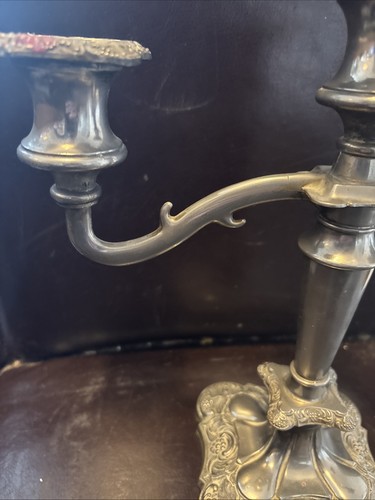 Antique Silver Plate 3-Arm Candelabra English. Vintage - Picture 5 of 12