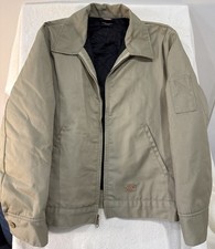 Dickies Mens Large Beige Quilted Lined Eisenhower Jacket Workwear Coat