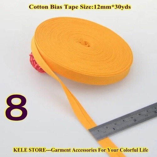 Cotton Bias Binding Tape 1/2 Inch Single Fold Sewing Craft Roll Bundle 30 yard - Picture 6 of 32