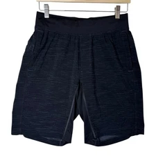 Lululemon T.H.E. Short Linerless Athletic Shorts Black Print Men's Size Small