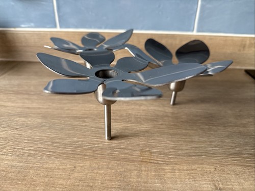 Ikea Candlestick Holders Monika Mulder Lotus Flower Stainless Steel 1537 - Picture 4 of 12