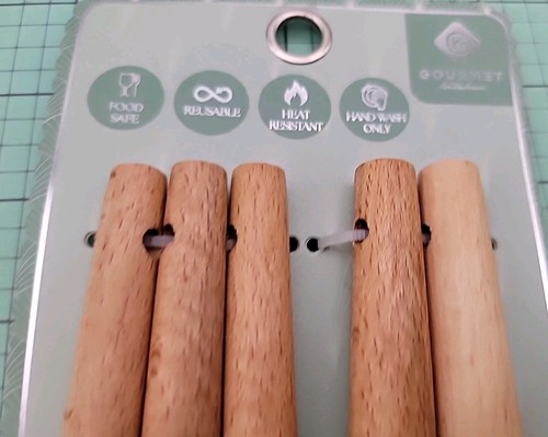 Cocina Gourmet Marca: Juego de 5 Espátulas de Silicona Madera y Verde Azulado, Nuevo y Envío Gratis - Imagen 3 de 10