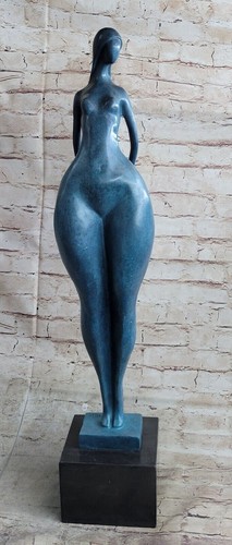 Abstrakte moderne Kunst heiß gegossen 27" groß Mädchen Akt Bronze Skulptur Figur Dekor - Bild 3 von 10