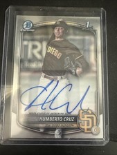 Humberto Cruz 2025 Bowman Baseball 1st Bowman ON CARD Auto Padres