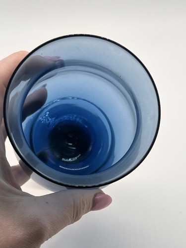 Set of 7 Vtg Connoisseur Dusky Blue Tulip Glass 6.5” Wine Water Goblets - Picture 4 of 9