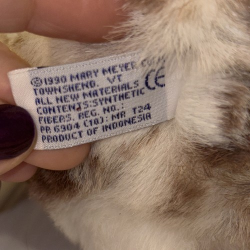 90er Mary Meyer gepunktete Eule Plüsch weiß beige realistisch Stofftier Vintage LESEN - Bild 4 von 24