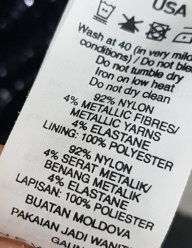 New Look Black & Silver Glitter Animal Print Long SleeveDress Size 14 - Picture 10 of 10