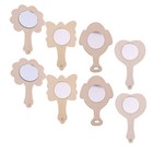  8 Stück Kinder Holzspiegel DIY Blanko Holzspiegel DIY Malerei Holz Handspiegel