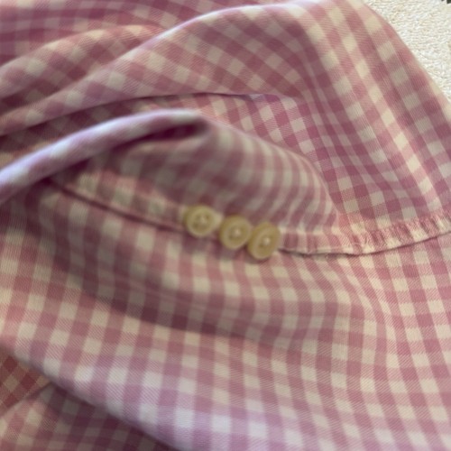 Polo Mens Pink Longsleeve l/s pink Ralph stripe dress Shirt Brown Pony Medium - Picture 11 of 11