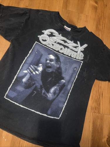 VTG Ozzy Osbourne Doves Revenge Band Rock T Shirt Bloody Shows Large Metal Fade