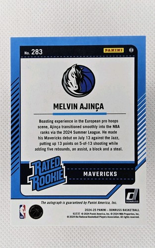 2024-25 Donruss Melvin Ajinça Auto RC Holo Purple Laser #283 Mavericks SP 🔥 - Picture 7 of 12