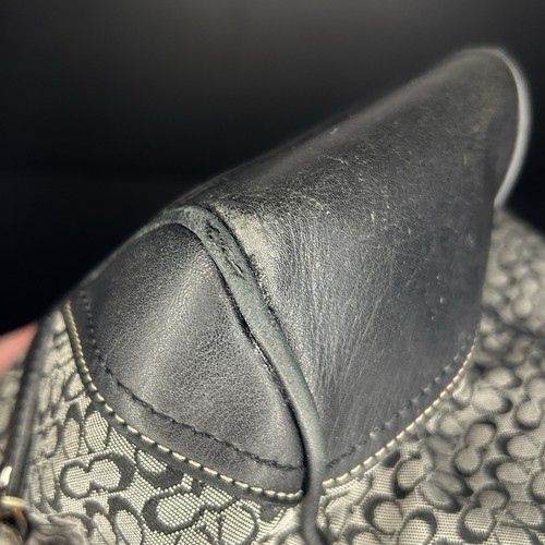 Coach Jacquard MinSig schwarz & grau Canvas Leder Beuteltasche F11527 mit passender Geldbörse - Bild 8 von 24
