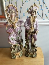 A Pair Of Antique Bisque Porcelain Figures Sweethearts